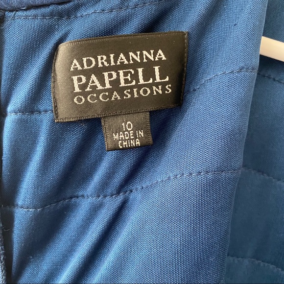 Adrianna Papell Occasions Navy Blue Tiered Sleeveless Cocktail Dress Women’s 10 - Picture 11 of 16